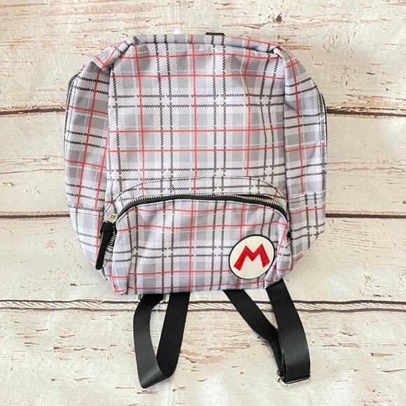 NINTENDO Super Mario Plaid Backpack for Nintendo Switch Console & Accessories - Picture 1 of 4